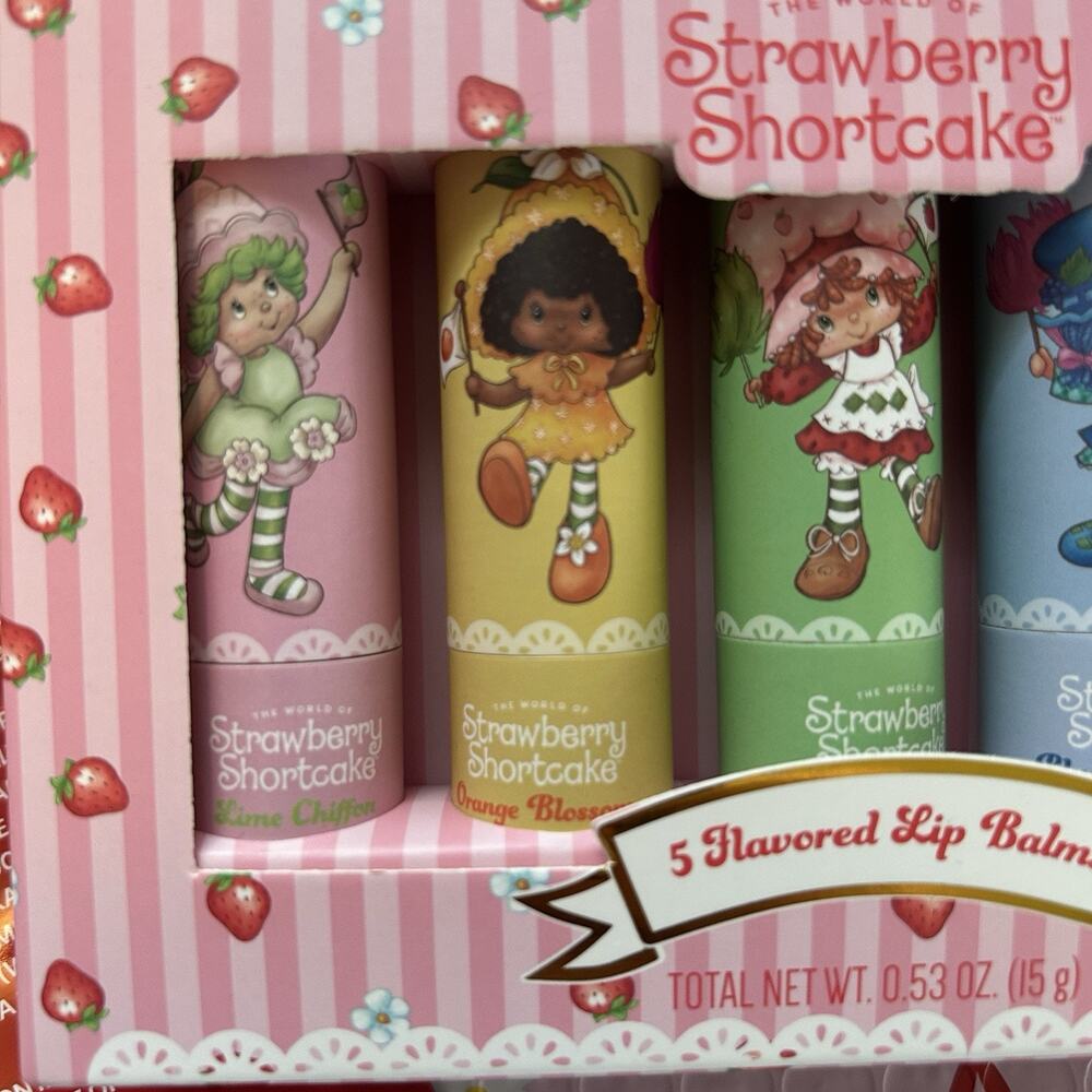 NIB Strawberry Shortcake Sheet Face Mask & Flavored Lip Balm Gift Set - Picture 4 of 5